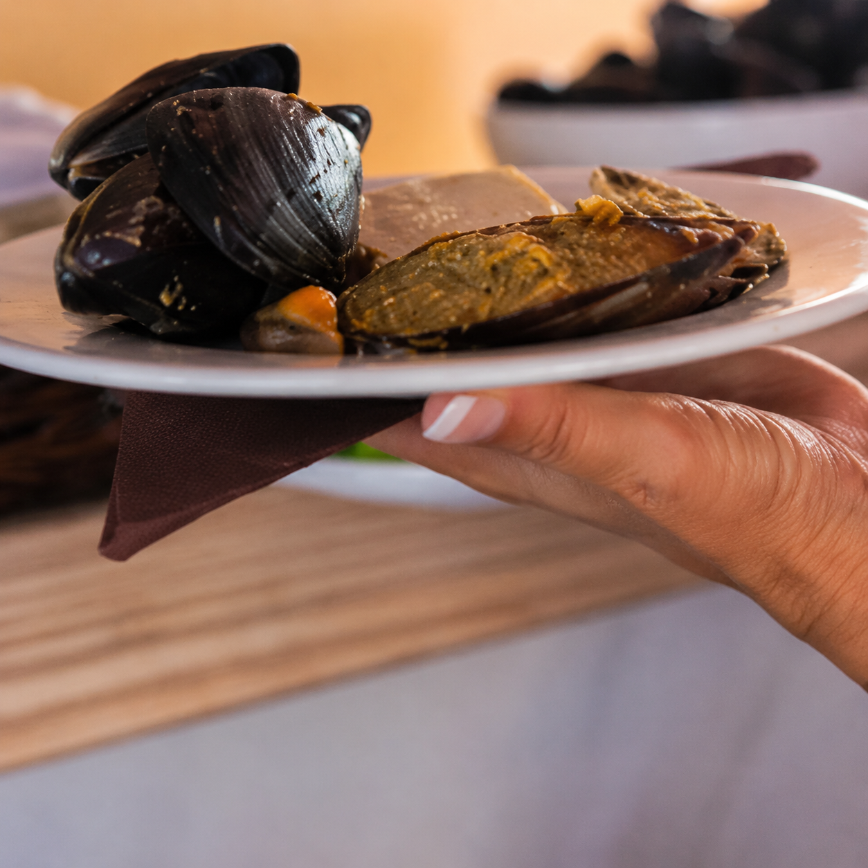 Dining aboard Lastavica Cruising